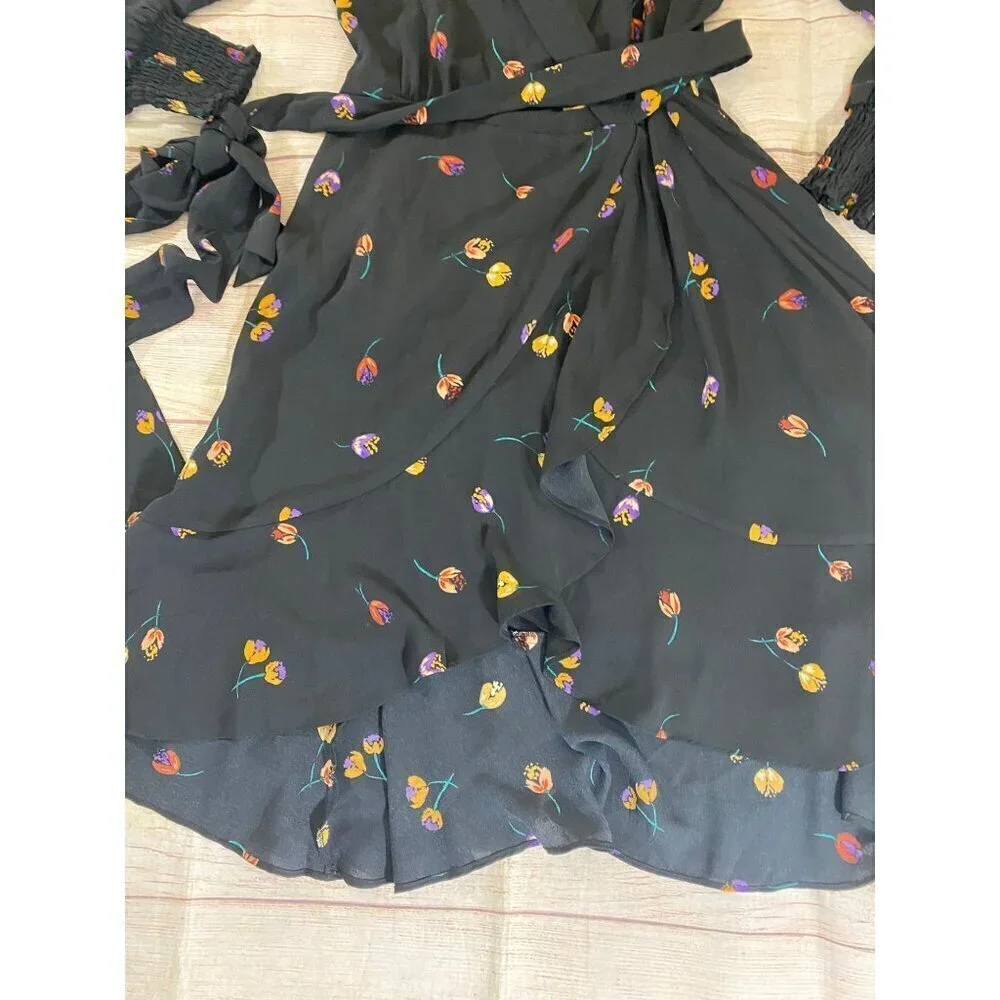 Cabi Women's Black Long Sleeve Floral Divine Dress Fall 2022 - Medium - Picture 3 of 14